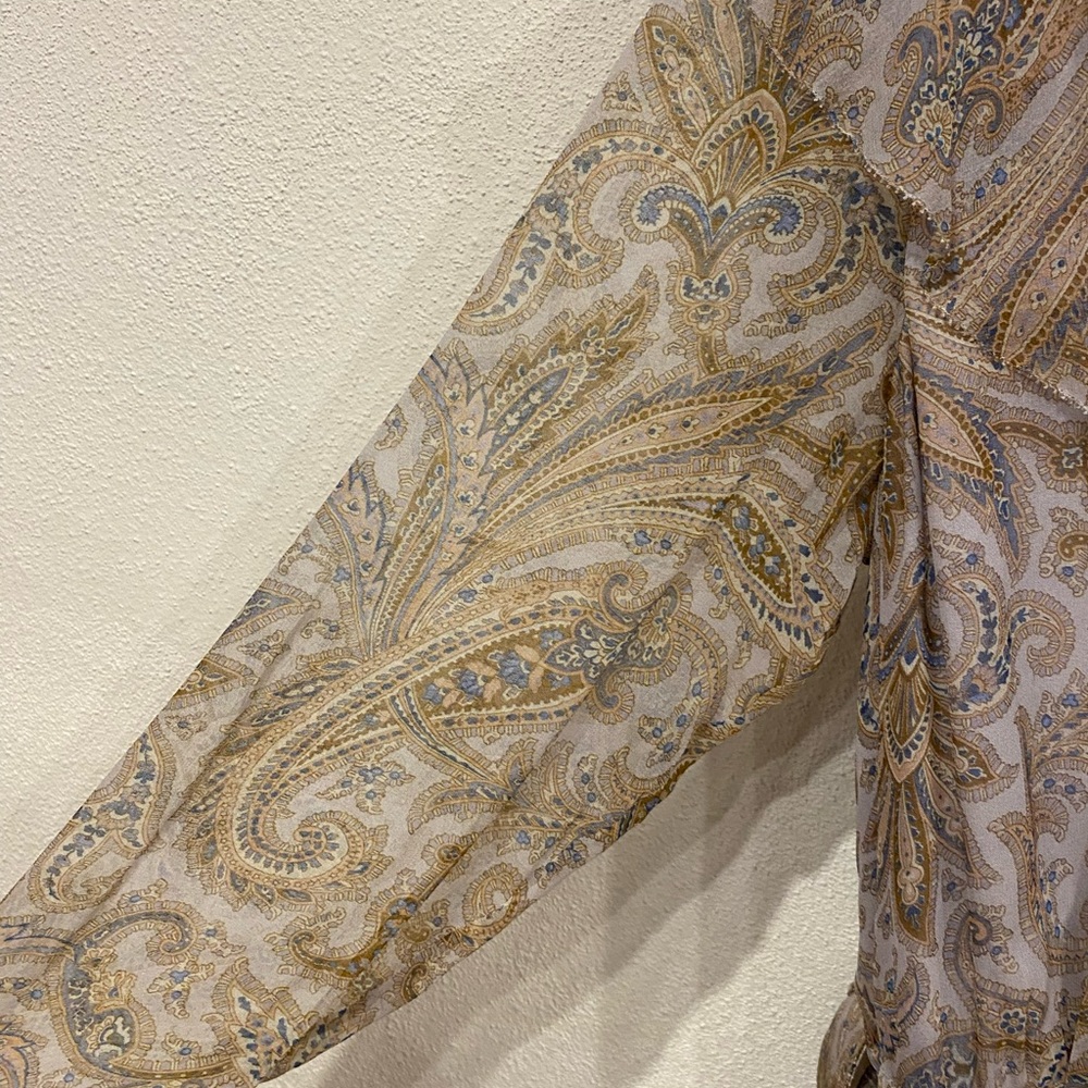 Zimmermann Paisley Print Jumpsuit in Cream and Brown - Picture 6 of 7